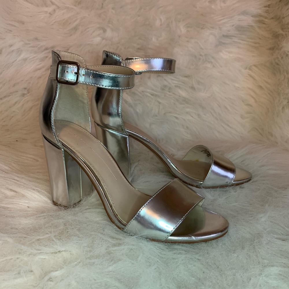 Bershka metallic block heels